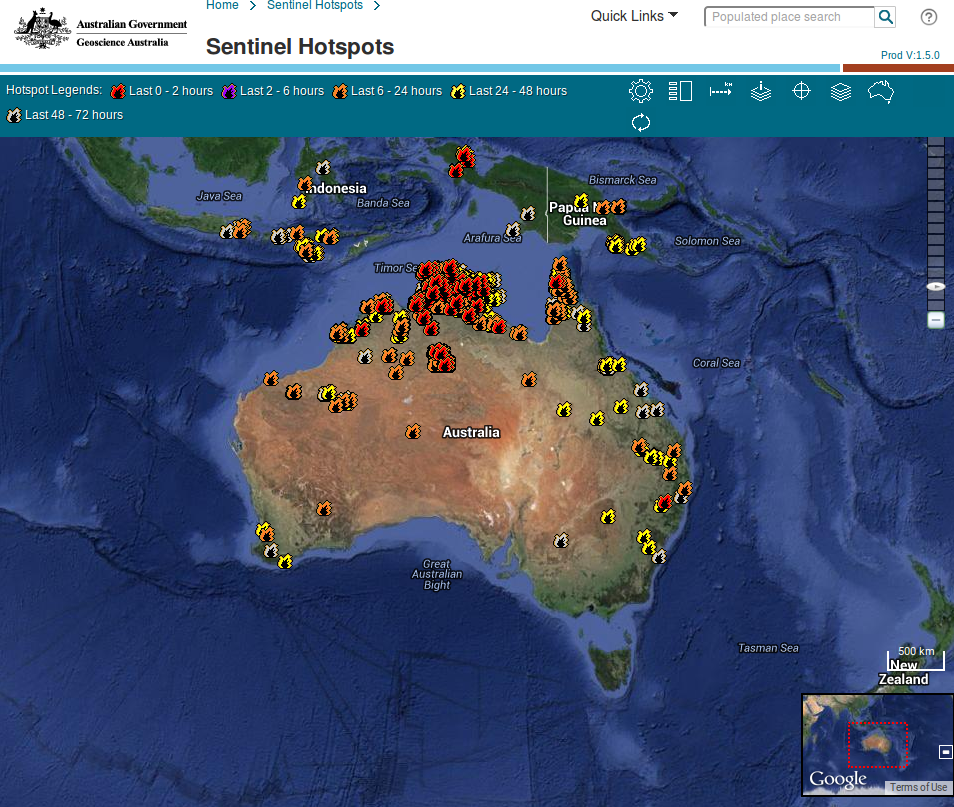 Sentinal Hotspots homepage